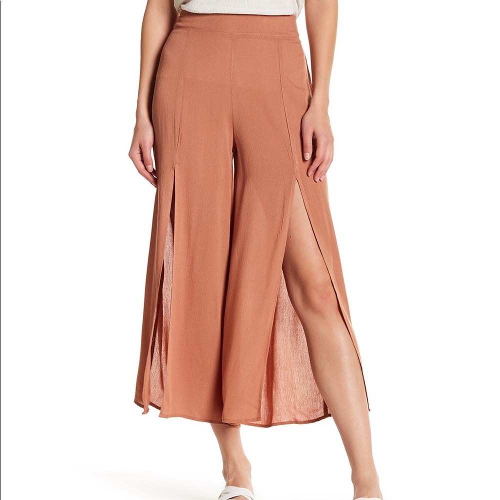 Good luck gem slit front pants NWT